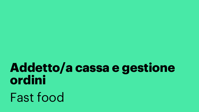 Addetto/a cassa e gestione ordini