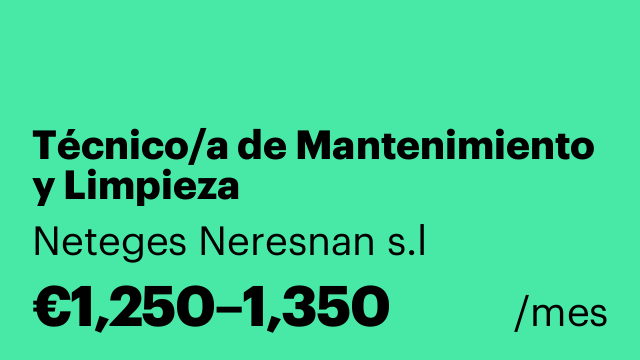 Técnico/a de Mantenimiento y Limpieza