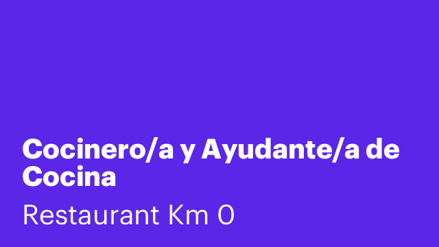 Cocinero/a y Ayudante/a de Cocina