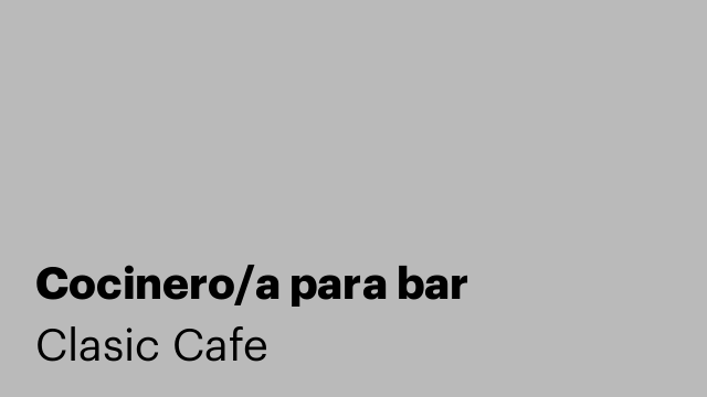 Cocinero/a para bar