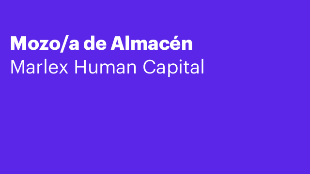 Mozo/a de Almacén