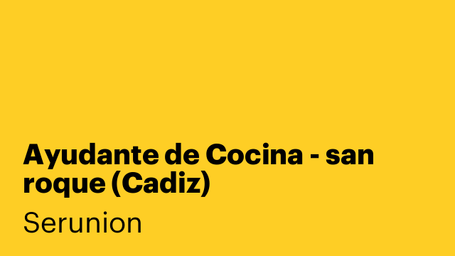 Ayudante de Cocina - san roque (Cadiz)