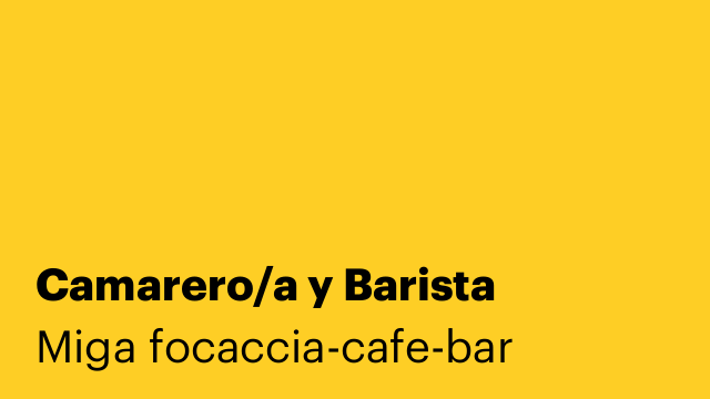 Camarero/a y Barista