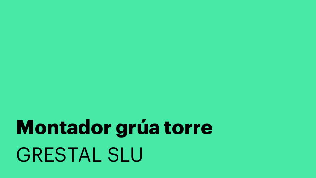 Montador grúa torre