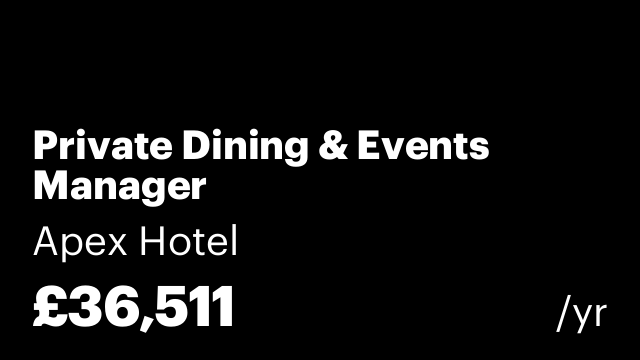 Private Dining & Events Manager