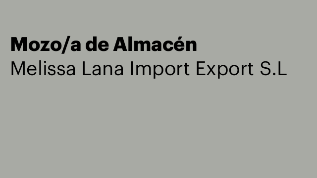 Mozo/a de Almacén