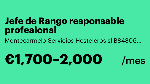 Jefe de Rango responsable profeaional