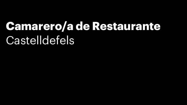 Camarero/a de Restaurante