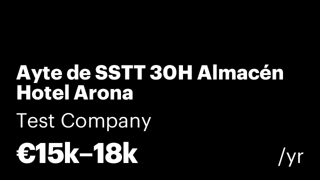 Ayte de SSTT 30H Almacén Hotel Arona