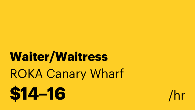 Waiter/Waitress