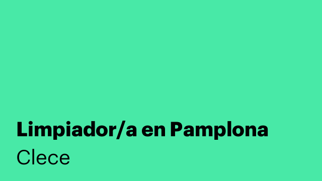 Limpiador/a en Pamplona