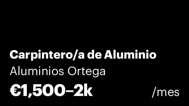 Carpintero/a de Aluminio
