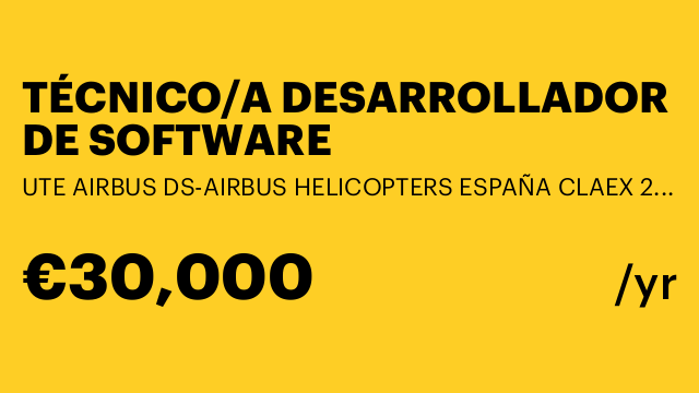 TÉCNICO/A DESARROLLADOR DE SOFTWARE