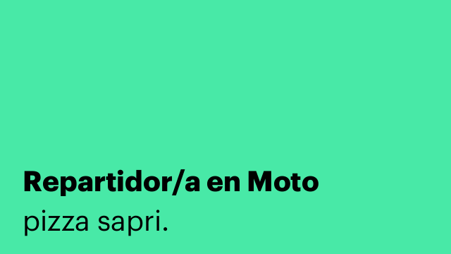 Repartidor/a en Moto