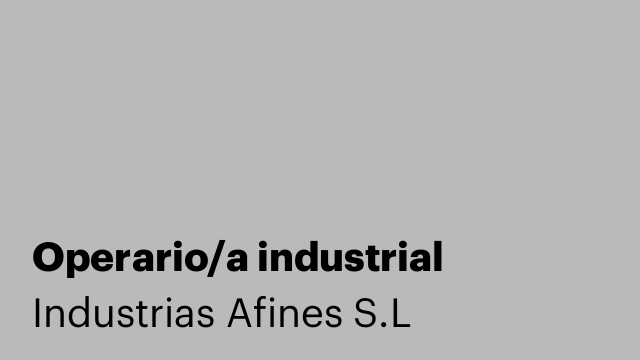 Operario/a industrial