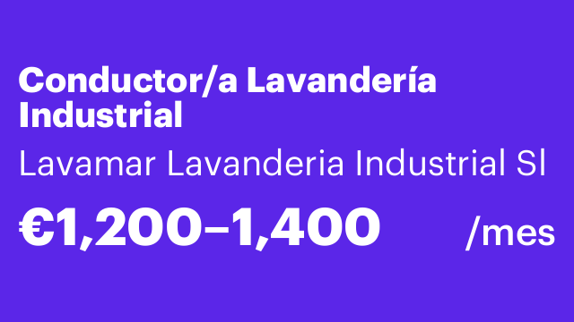 Conductor/a Lavandería Industrial