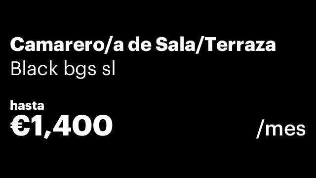 Camarero/a de Sala/Terraza