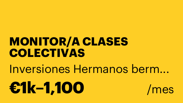 MONITOR/A CLASES COLECTIVAS