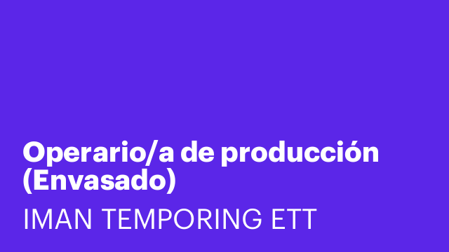 Operario/a de producción (Envasado)