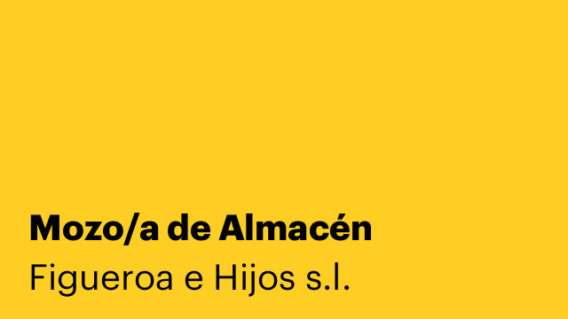 Mozo/a de Almacén