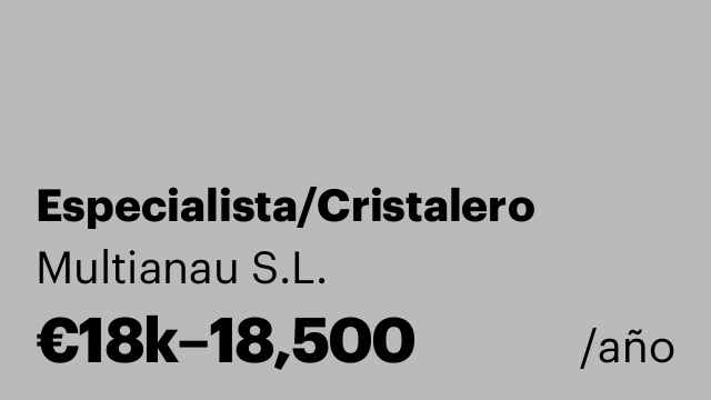 Especialista/Cristalero