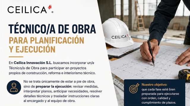 Técnico/a de Obra para Planificación y Ejecución