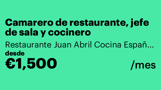 Camarero de restaurante, jefe de sala y cocinero