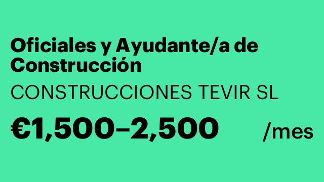 Oficiales y Ayudante/a de Construcción