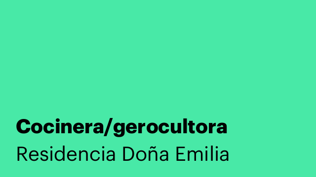 Cocinera/gerocultora