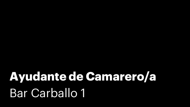 Ayudante de Camarero/a