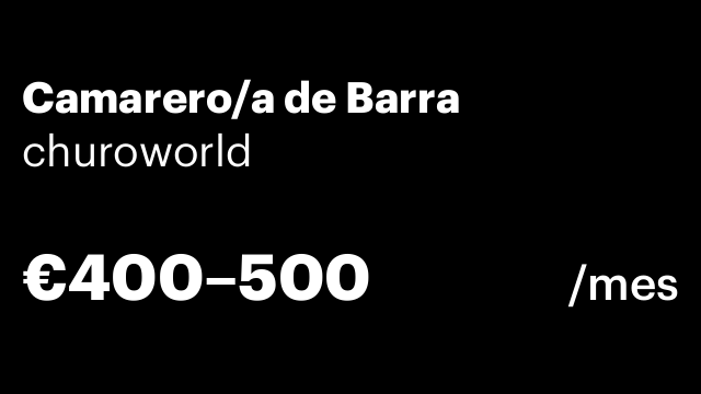 Camarero/a de Barra