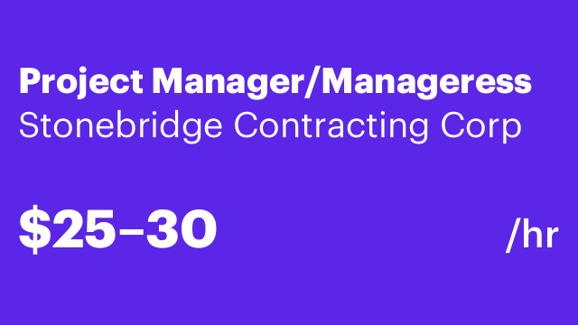 Project Manager/Manageress