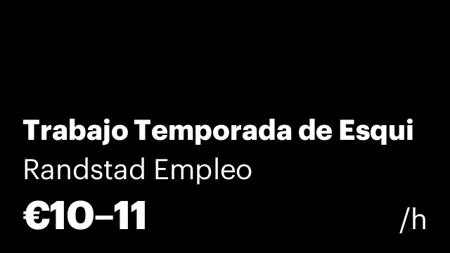 Trabajo Temporada de Esqui