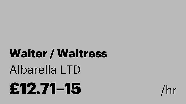 Waiter / Waitress