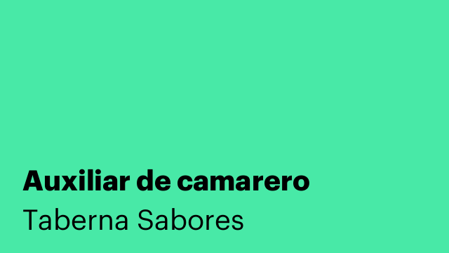 Auxiliar de camarero