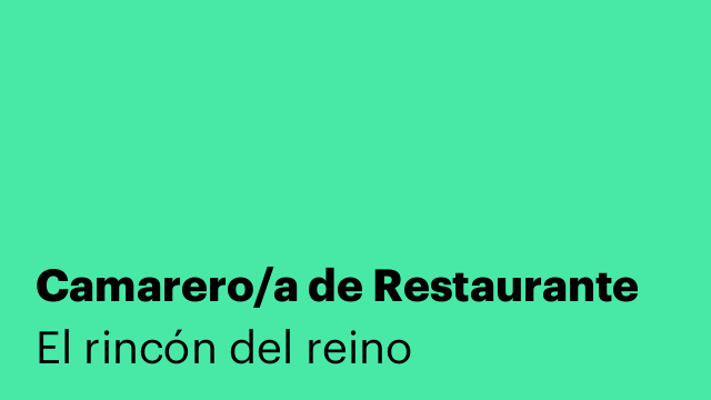 Camarero/a de Restaurante