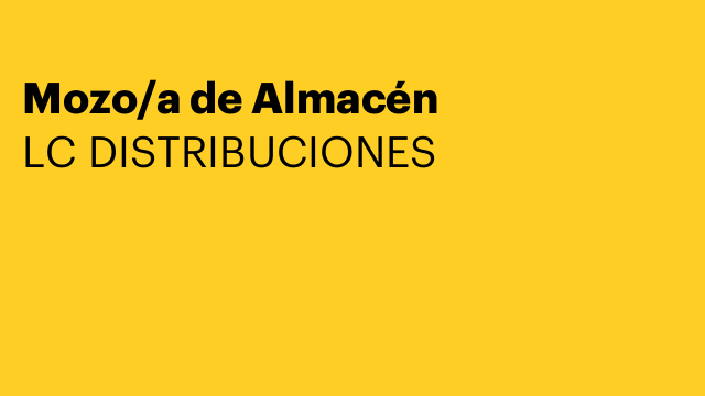 Mozo/a de Almacén