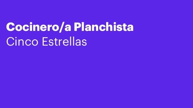Cocinero/a Planchista