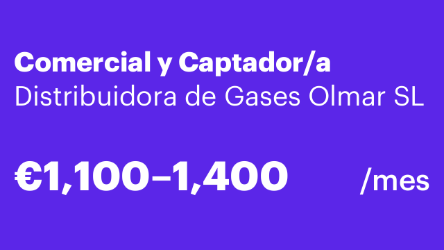 Comercial y Captador/a