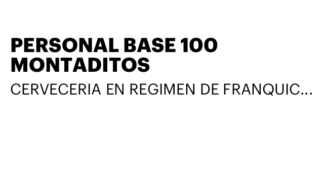 PERSONAL BASE 100  MONTADITOS