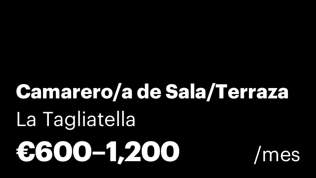 Camarero/a de Sala/Terraza