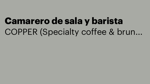 Camarero de sala y barista