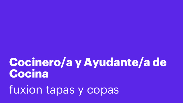 Cocinero/a y Ayudante/a de Cocina