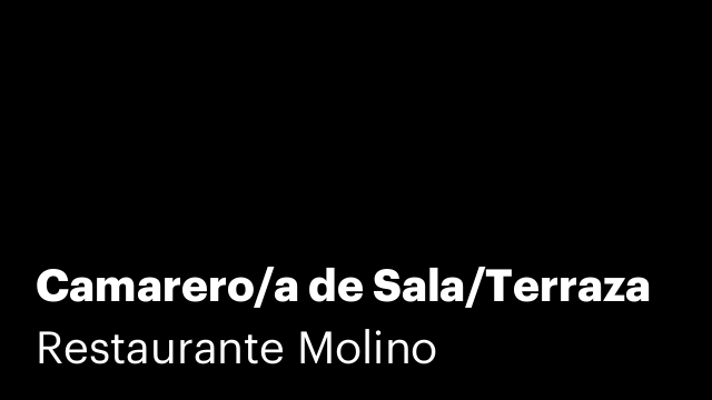 Camarero/a de Sala/Terraza