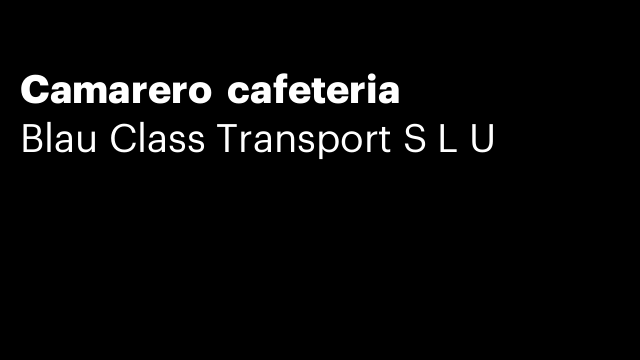 Camarero  cafeteria