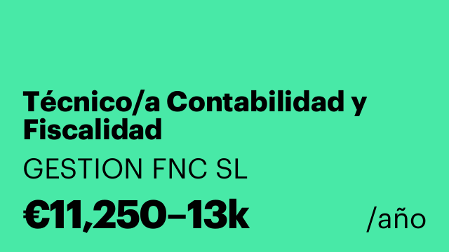 Técnico/a Contabilidad y Fiscalidad