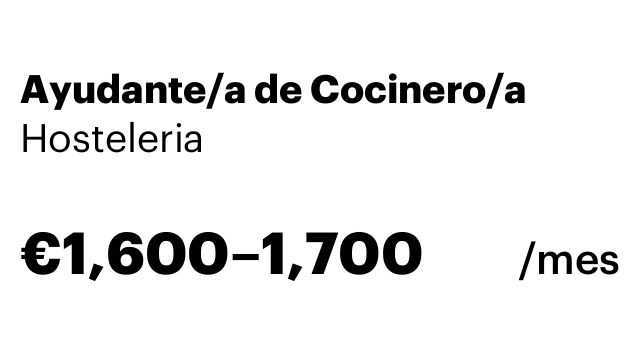 Ayudante/a de Cocinero/a