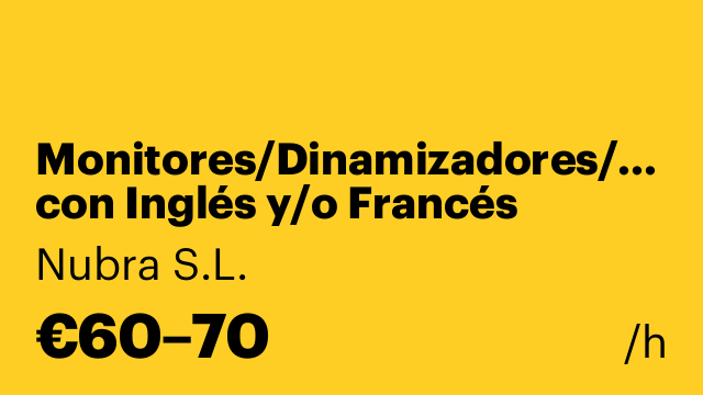 Monitores/Dinamizadores/Profesores con Inglés y/o Francés