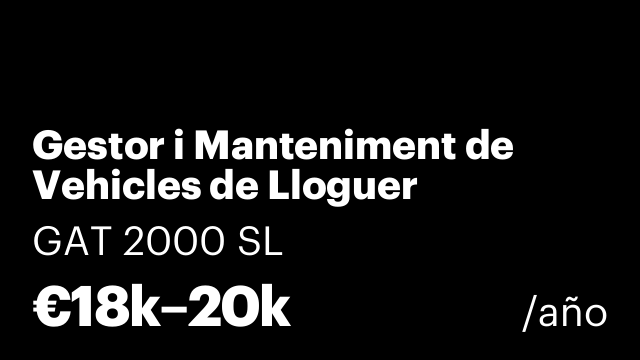 Gestor i Manteniment de Vehicles de Lloguer