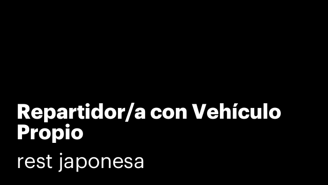Repartidor/a con Vehículo Propio